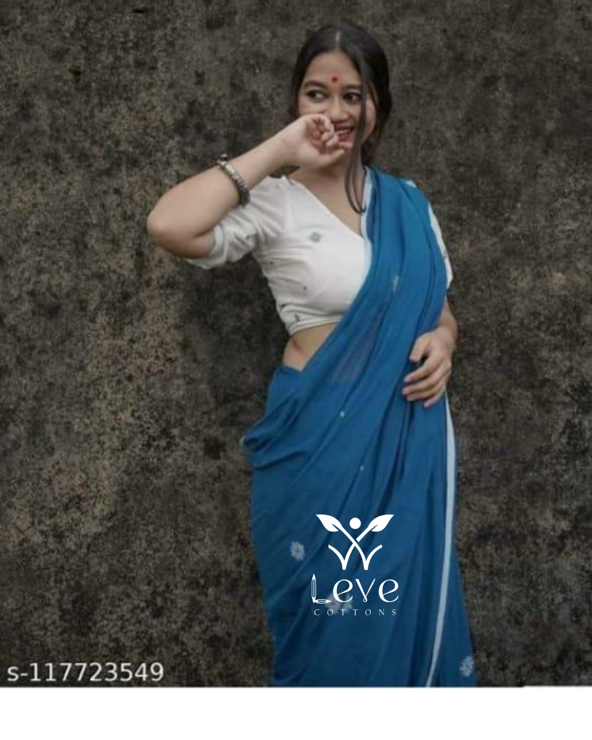 Ink Blue Cotton Saree