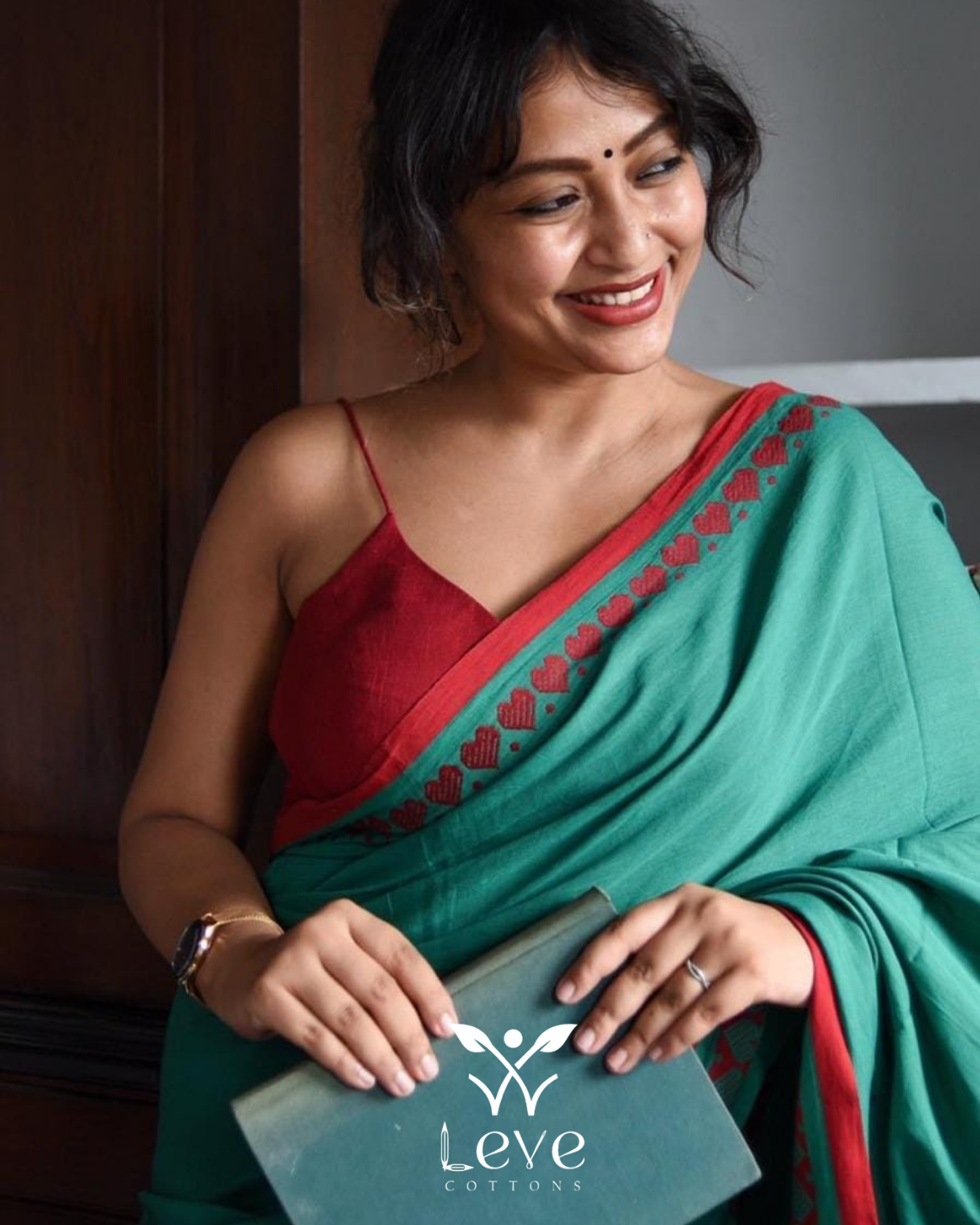 Sea Green Cotton Saree