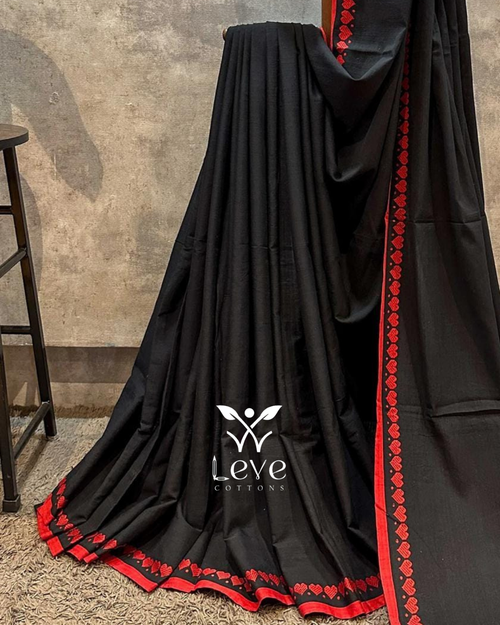 Black Cotton Saree