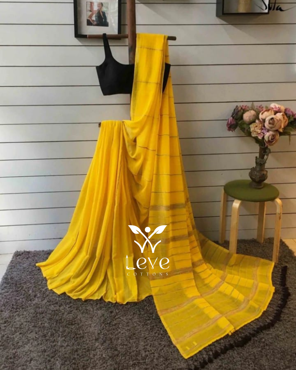 Radiant Yellow Cotton Saree